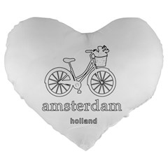 Amsterdam Large 19  Premium Heart Shape Cushions by Valentinaart