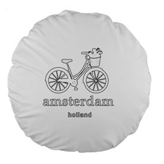 Amsterdam Large 18  Premium Flano Round Cushions by Valentinaart