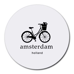 Amsterdam Round Mousepads by Valentinaart