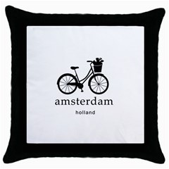 Amsterdam Throw Pillow Case (black) by Valentinaart