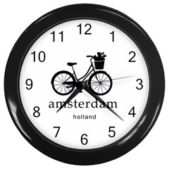 Amsterdam Wall Clocks (black) by Valentinaart