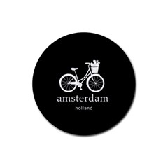 Amsterdam Rubber Round Coaster (4 Pack)  by Valentinaart