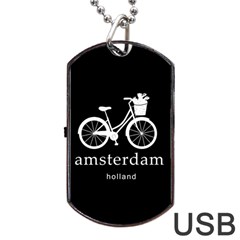 Amsterdam Dog Tag Usb Flash (one Side) by Valentinaart