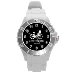 Amsterdam Round Plastic Sport Watch (l) by Valentinaart