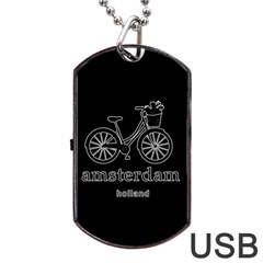 Amsterdam Dog Tag Usb Flash (two Sides) by Valentinaart