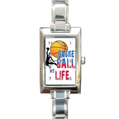 Basketball Is My Life Rectangle Italian Charm Watch by Valentinaart