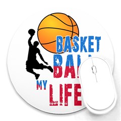 Basketball Is My Life Round Mousepads by Valentinaart