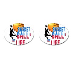 Basketball Is My Life Cufflinks (oval) by Valentinaart