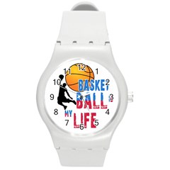 Basketball Is My Life Round Plastic Sport Watch (m) by Valentinaart