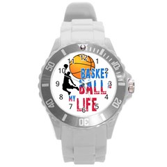 Basketball Is My Life Round Plastic Sport Watch (l) by Valentinaart