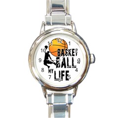 Basketball Is My Life Round Italian Charm Watch by Valentinaart