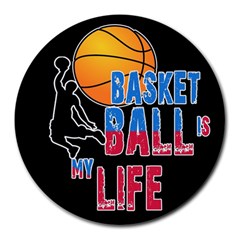 Basketball Is My Life Round Mousepads by Valentinaart