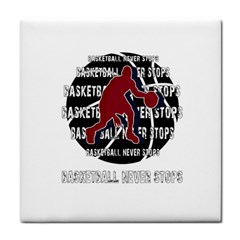 Basketball Never Stops Tile Coasters by Valentinaart