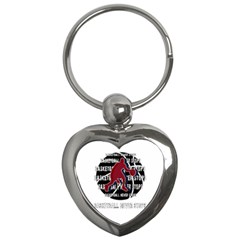 Basketball Never Stops Key Chains (heart)  by Valentinaart