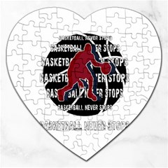 Basketball Never Stops Jigsaw Puzzle (heart) by Valentinaart