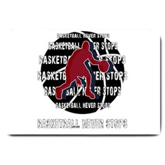 Basketball Never Stops Large Doormat  by Valentinaart