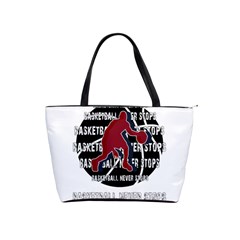 Basketball Never Stops Shoulder Handbags by Valentinaart