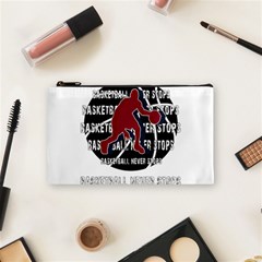 Basketball Never Stops Cosmetic Bag (small)  by Valentinaart