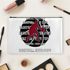 Basketball Never Stops Cosmetic Bag (large)  by Valentinaart