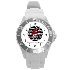 Basketball Never Stops Round Plastic Sport Watch (l) by Valentinaart