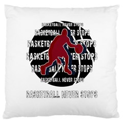 Basketball Never Stops Large Cushion Case (one Side) by Valentinaart