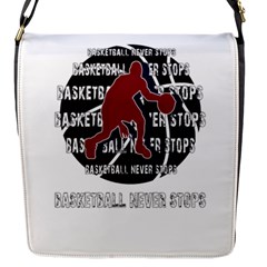 Basketball Never Stops Flap Messenger Bag (s) by Valentinaart