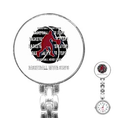 Basketball Never Stops Stainless Steel Nurses Watch by Valentinaart