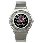 Basketball never stops Stainless Steel Watch Front