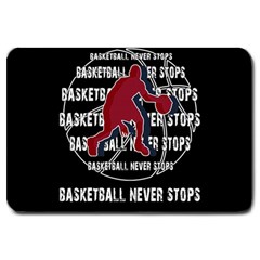 Basketball Never Stops Large Doormat  by Valentinaart