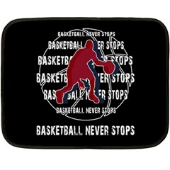 Basketball Never Stops Fleece Blanket (mini) by Valentinaart