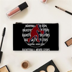 Basketball Never Stops Cosmetic Bag (small)  by Valentinaart