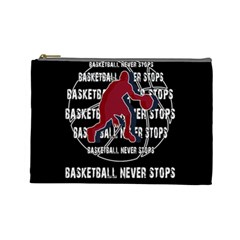 Basketball Never Stops Cosmetic Bag (large)  by Valentinaart