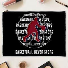 Basketball Never Stops Cosmetic Bag (xxxl)  by Valentinaart