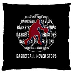 Basketball Never Stops Large Flano Cushion Case (one Side) by Valentinaart