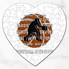 Basketball Never Stops Jigsaw Puzzle (heart) by Valentinaart