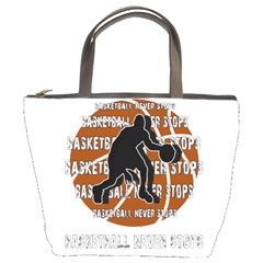 Basketball Never Stops Bucket Bags by Valentinaart