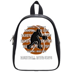 Basketball Never Stops School Bags (small)  by Valentinaart