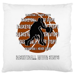 Basketball Never Stops Large Cushion Case (one Side) by Valentinaart