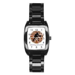 Basketball Never Stops Stainless Steel Barrel Watch by Valentinaart