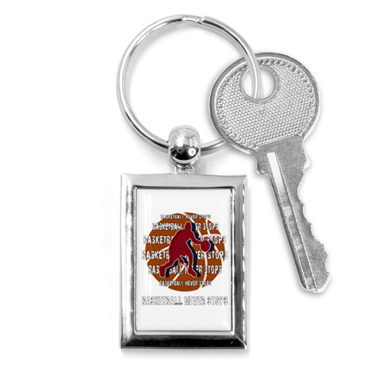 Basketball never stops Key Chains (Rectangle) 