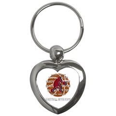 Basketball Never Stops Key Chains (heart)  by Valentinaart