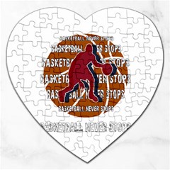 Basketball Never Stops Jigsaw Puzzle (heart) by Valentinaart