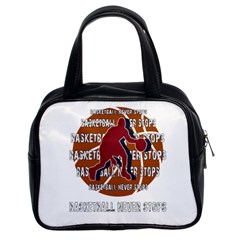 Basketball Never Stops Classic Handbags (2 Sides) by Valentinaart