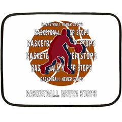 Basketball Never Stops Double Sided Fleece Blanket (mini)  by Valentinaart