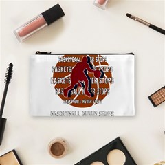 Basketball Never Stops Cosmetic Bag (small)  by Valentinaart