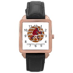 Basketball Never Stops Rose Gold Leather Watch  by Valentinaart