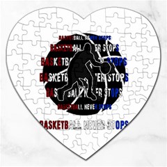 Basketball Never Stops Jigsaw Puzzle (heart) by Valentinaart