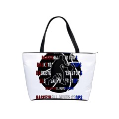 Basketball Never Stops Shoulder Handbags by Valentinaart