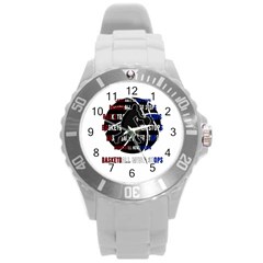 Basketball Never Stops Round Plastic Sport Watch (l) by Valentinaart