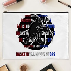 Basketball Never Stops Cosmetic Bag (xxxl)  by Valentinaart